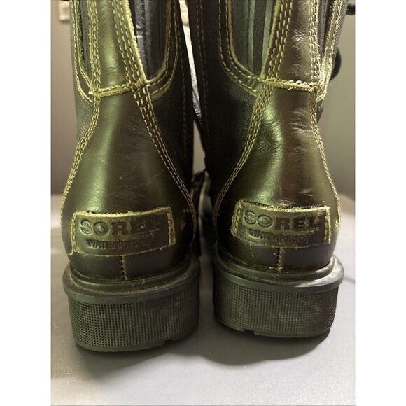 Sorel Phoenix Boots Womens Green Lace Up Combat Ankle Leather Sz 6 - Picture 13 of 13